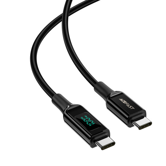 Acefast Кабел USB-C to USB-C Cable 100W 2m with digital display - C6-03 - Black Acefast Кабел USB-C to USB-C Cable 100W 2m with digital display - C6-03 - Black