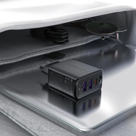 Acefast Универсално зарядно за стена Charger Wall GaN PD 35W - A57 - USB-C x 1, USB-A x 2, Black Acefast Универсално зарядно за стена Charger Wall GaN PD 35W - A57 - USB-C x 1, USB-A x 2, Black