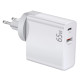 Makki Универсално зарядно за стена Charger Wall GaN - USB Type-C/A 65W White - MAKKI-GN65W1A1C Makki Универсално зарядно за стена Charger Wall GaN - USB Type-C/A 65W White - MAKKI-GN65W1A1C