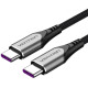 Vention Кабел USB 2.0 Type-C to Type-C - 1.0M Black 5A Fast Charge - TAEHF Vention Кабел USB 2.0 Type-C to Type-C - 1.0M Black 5A Fast Charge - TAEHF