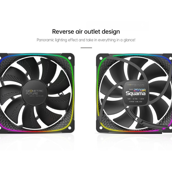 Geometric Future вентилатор Squama 2503R, REVERSE Fan, 120mm, ARGB, White Geometric Future вентилатор Squama 2503R, REVERSE Fan, 120mm, ARGB, White