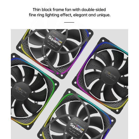 Geometric Future вентилатор Squama 2503R, REVERSE Fan, 120mm, ARGB, White Geometric Future вентилатор Squama 2503R, REVERSE Fan, 120mm, ARGB, White