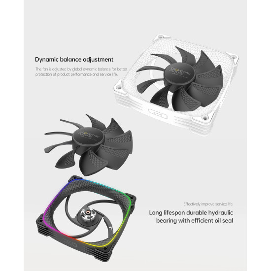 Geometric Future вентилатор Squama 2503R, REVERSE Fan, 120mm, ARGB, White Geometric Future вентилатор Squama 2503R, REVERSE Fan, 120mm, ARGB, White