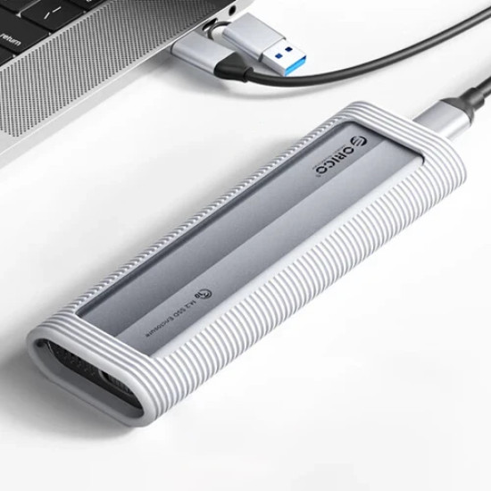 Orico външна кутия за диск Storage - Case - M.2 NVMe/SATA M/B key - USB3.1 Type-C, Silicone Protective Case, 10Gbps - AXM2S-G2-GY-BP Orico външна кутия за диск Storage - Case - M.2 NVMe/SATA M/B key - USB3.1 Type-C, Silicone Protective Case, 10Gbps - AXM2S-G2-GY-BP