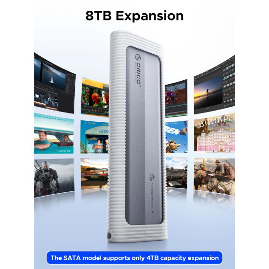 Orico външна кутия за диск Storage - Case - M.2 NVMe M-key 10 Gbps, Silicone Protective Case, USB-C/A - AXM2-G2-V1-GY Orico външна кутия за диск Storage - Case - M.2 NVMe M-key 10 Gbps, Silicone Protective Case, USB-C/A - AXM2-G2-V1-GY