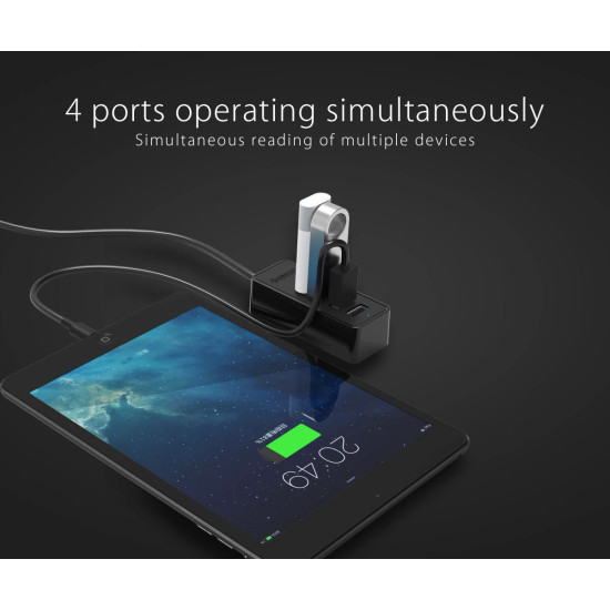 Orico хъб USB2.0 HUB 4 port - USB/Micro USB input, Black - W5P-U2-100-BK-EP Orico хъб USB2.0 HUB 4 port - USB/Micro USB input, Black - W5P-U2-100-BK-EP