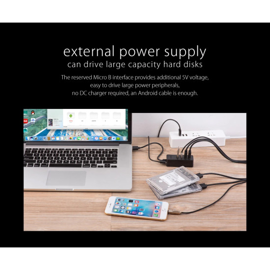 Orico хъб USB2.0 HUB 4 port - USB/Micro USB input, Black - W5P-U2-030-BK-EP Orico хъб USB2.0 HUB 4 port - USB/Micro USB input, Black - W5P-U2-030-BK-EP