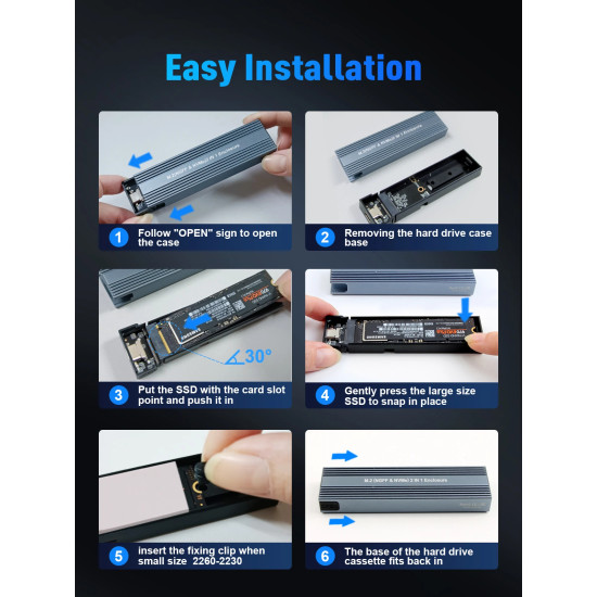 VCom външна кутия за диск Storage Case - M.2 NVMe/SATA/NGFF M/B key - 10Gbps USB3.1 Type-C/A - CU850SN VCom външна кутия за диск Storage Case - M.2 NVMe/SATA/NGFF M/B key - 10Gbps USB3.1 Type-C/A - CU850SN
