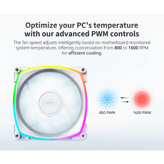 Montech вентилатор RX120 PWM, REVERSE Fan, 120mm, ARGB, White Montech вентилатор RX120 PWM, REVERSE Fan, 120mm, ARGB, White