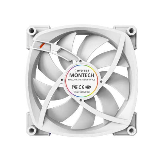 Montech вентилатор RX120 PWM, REVERSE Fan, 120mm, ARGB, White Montech вентилатор RX120 PWM, REVERSE Fan, 120mm, ARGB, White