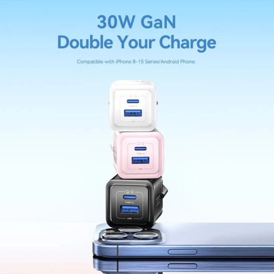 Vention зарядно за стена Charger Wall GaN - QC3.0 + Power Distribution Type-C 30W - FEQW0-EU Vention зарядно за стена Charger Wall GaN - QC3.0 + Power Distribution Type-C 30W - FEQW0-EU