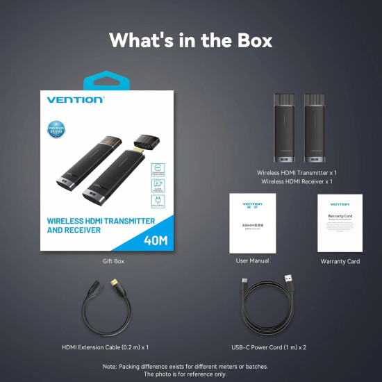 Vention безжичен трансмитер Wireless HDMI Transmitter - ADCB0 Vention безжичен трансмитер Wireless HDMI Transmitter - ADCB0