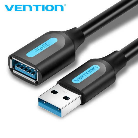Vention Кабел USB 3.0 Extension AM / AF - 3.0M Black - CBHBI Vention Кабел USB 3.0 Extension AM / AF - 3.0M Black - CBHBI