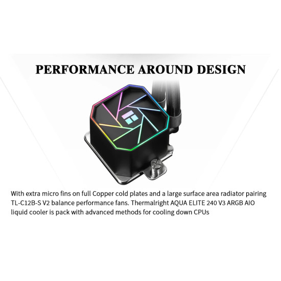 Thermalright водно охлаждане Water Cooling Aqua Elite 240 Black A-RGB V3 - LGA1851/LGA1700/AM5 Thermalright водно охлаждане Water Cooling Aqua Elite 240 Black A-RGB V3 - LGA1851/LGA1700/AM5