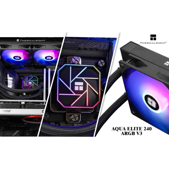 Thermalright водно охлаждане Water Cooling Aqua Elite 240 Black A-RGB V3 - LGA1851/LGA1700/AM5 Thermalright водно охлаждане Water Cooling Aqua Elite 240 Black A-RGB V3 - LGA1851/LGA1700/AM5
