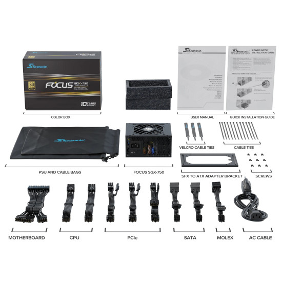 Seasonic захранване PSU SFX/ATX 750W Gold, Full Modular - FOCUS SGX-750 - SSR-750SGX Seasonic захранване PSU SFX/ATX 750W Gold, Full Modular - FOCUS SGX-750 - SSR-750SGX