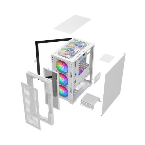 1stPlayer кутия Case mATX - TRILOBITE T3 Mesh White 1stPlayer кутия Case mATX - TRILOBITE T3 Mesh White
