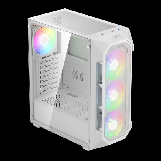 Gamdias кутия Case ATX - AURA GC1 Elite White - Mesh, RGB, Tempered Glass Gamdias кутия Case ATX - AURA GC1 Elite White - Mesh, RGB, Tempered Glass