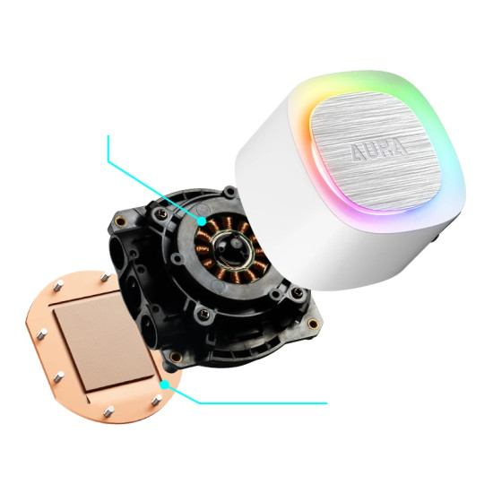 Gamdias водно охлаждане Water Cooling 120mm - AURA GL120 v2 White, aRGB Gamdias водно охлаждане Water Cooling 120mm - AURA GL120 v2 White, aRGB