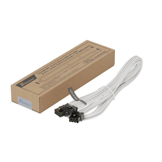 Seasonic модулен кабел Modding Cable 600W White - PCIe 5.0 12VHPWR - SS-2X8P-12VHPWR-600 Seasonic модулен кабел Modding Cable 600W White - PCIe 5.0 12VHPWR - SS-2X8P-12VHPWR-600