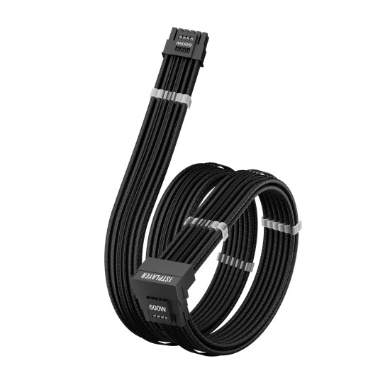 1stPlayer модулен кабел Custom Sleeved Modding Cable Black - PCIe 5.0 12VHPWR M/M - FM2-B-BK 1stPlayer модулен кабел Custom Sleeved Modding Cable Black - PCIe 5.0 12VHPWR M/M - FM2-B-BK