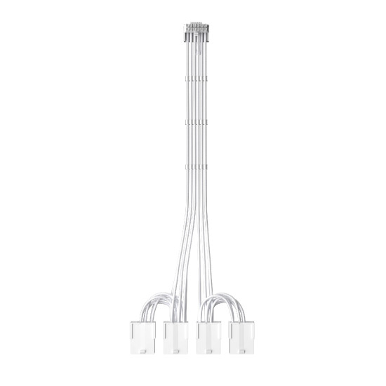 1stPlayer удължителен кабел Custom Sleeved Modding Cable White - 4 x PCIe 8-pin to 12VHPWR - FM4-B-WH 1stPlayer удължителен кабел Custom Sleeved Modding Cable White - 4 x PCIe 8-pin to 12VHPWR - FM4-B-WH