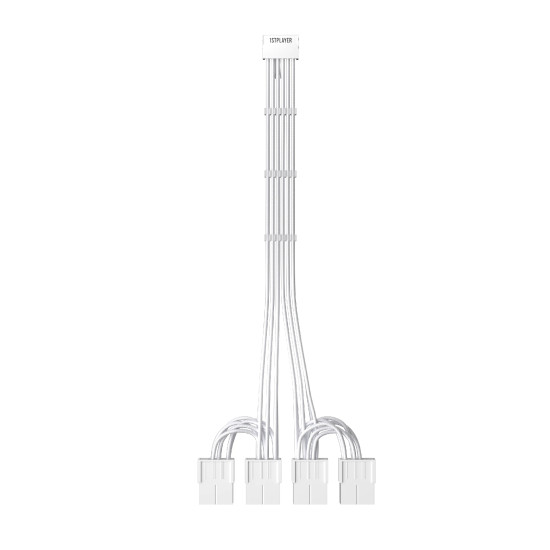 1stPlayer удължителен кабел Custom Sleeved Modding Cable White - 4 x PCIe 8-pin to 12VHPWR - FM4-B-WH 1stPlayer удължителен кабел Custom Sleeved Modding Cable White - 4 x PCIe 8-pin to 12VHPWR - FM4-B-WH