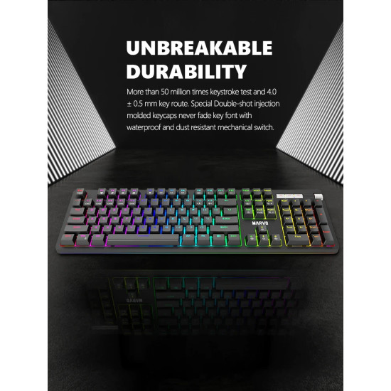 Marvo механична клавиатура Gaming Keyboard Mechanical KG948 - 108 keys, RGB, Macros, Blue switches Marvo механична клавиатура Gaming Keyboard Mechanical KG948 - 108 keys, RGB, Macros, Blue switches