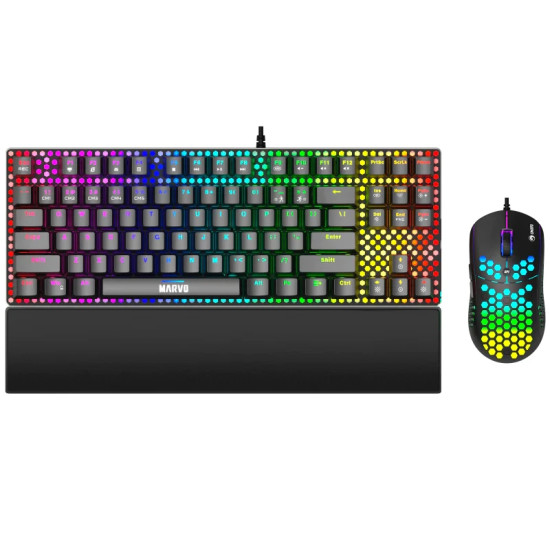 Marvo Геймърски комплект Gaming COMBO CM373 Red Switches 2-in-1 - Mechanical Keyboard TKL, Mouse Marvo Геймърски комплект Gaming COMBO CM373 Red Switches 2-in-1 - Mechanical Keyboard TKL, Mouse