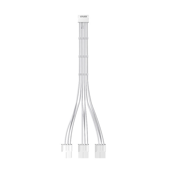 1stPlayer удължителен кабел Custom Sleeved Modding Cable White - 3 x PCIe 8-pin to 12VHPWR - FM3-B-WH 1stPlayer удължителен кабел Custom Sleeved Modding Cable White - 3 x PCIe 8-pin to 12VHPWR - FM3-B-WH