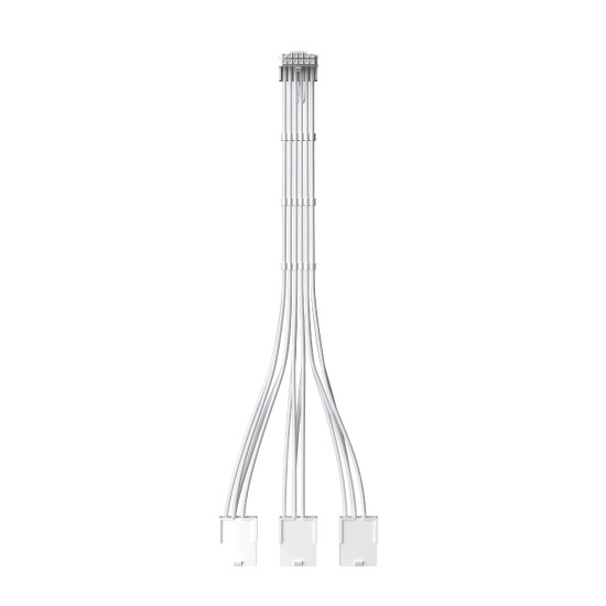1stPlayer удължителен кабел Custom Sleeved Modding Cable White - 3 x PCIe 8-pin to 12VHPWR - FM3-B-WH 1stPlayer удължителен кабел Custom Sleeved Modding Cable White - 3 x PCIe 8-pin to 12VHPWR - FM3-B-WH