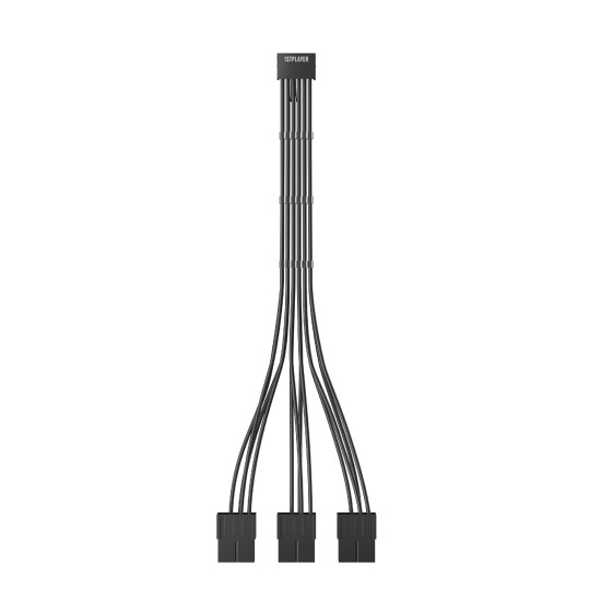 1stPlayer удължителен кабел Custom Sleeved Modding Cable Black - 3 x PCIe 8-pin to 12VHPWR - FM3-B-BK 1stPlayer удължителен кабел Custom Sleeved Modding Cable Black - 3 x PCIe 8-pin to 12VHPWR - FM3-B-BK