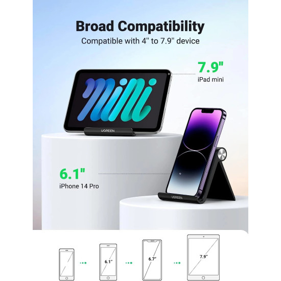 Ugreen стойка за телефон или таблет за бюро Phone/Tablet Holder LP106 Black - 50747 Ugreen стойка за телефон или таблет за бюро Phone/Tablet Holder LP106 Black - 50747