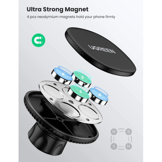 Ugreen магнитна стойка за телефон за кола Magnetic Car Phone Holder LP292 - 80785 Ugreen магнитна стойка за телефон за кола Magnetic Car Phone Holder LP292 - 80785