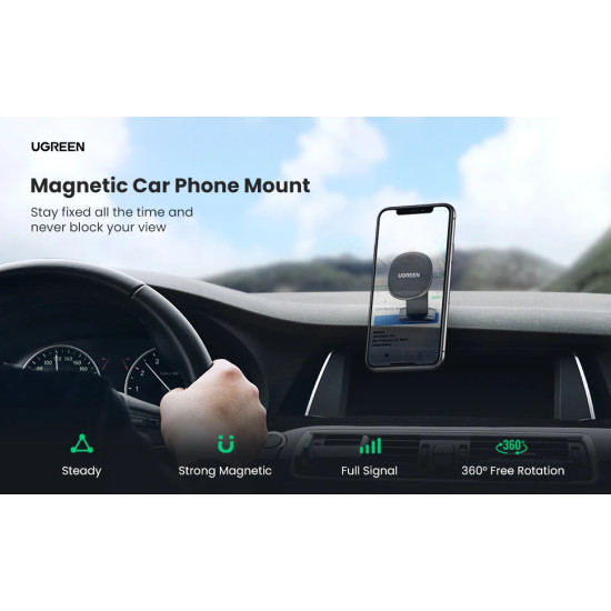 Ugreen магнитна стойка за телефон за кола Magnetic Car Phone Holder LP292 - 80785 Ugreen магнитна стойка за телефон за кола Magnetic Car Phone Holder LP292 - 80785