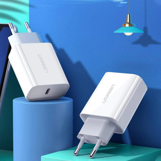 Ugreen бързо зарядно Fast Charger Wall - QC, PD3.0 Type-C, 20W CD137 White - 60450 Ugreen бързо зарядно Fast Charger Wall - QC, PD3.0 Type-C, 20W CD137 White - 60450