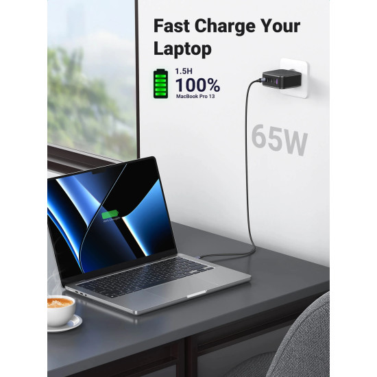 Ugreen универсално зарядно за стена Charger Wall 65W GaN CD224, 1 x USB-A, 3 x Type-C - 70774 Ugreen универсално зарядно за стена Charger Wall 65W GaN CD224, 1 x USB-A, 3 x Type-C - 70774
