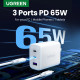Ugreen универсално зарядно за стена Charger Wall 65W GaN CD275, 1 x USB-A, 2 x Type-C - 90496 Ugreen универсално зарядно за стена Charger Wall 65W GaN CD275, 1 x USB-A, 2 x Type-C - 90496