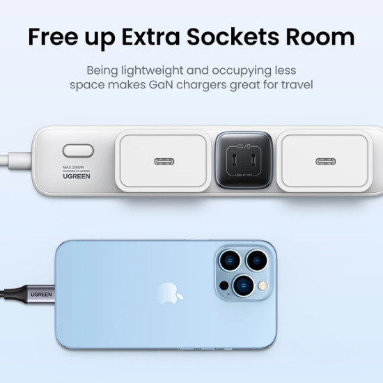 Ugreen универсално зарядно за стена Charger Wall GaN 45W CD294 Grey - 90573 Ugreen универсално зарядно за стена Charger Wall GaN 45W CD294 Grey - 90573
