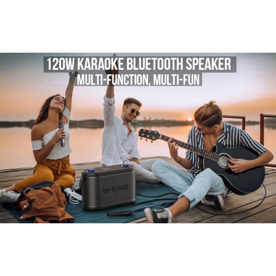 W-King Блутут парти колона Bluetooth Party Speaker - H10 - 120W, 2 x Wireless Microphones, Karaoke W-King Блутут парти колона Bluetooth Party Speaker - H10 - 120W, 2 x Wireless Microphones, Karaoke