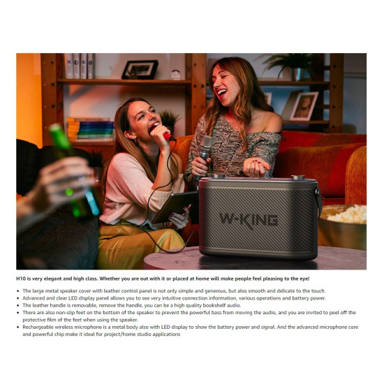 W-King Блутут парти колона Bluetooth Party Speaker - H10 - 120W, 2 x Wireless Microphones, Karaoke W-King Блутут парти колона Bluetooth Party Speaker - H10 - 120W, 2 x Wireless Microphones, Karaoke