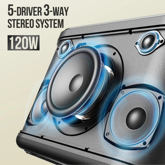 W-King Блутут парти колона Bluetooth Party Speaker - H10 - 120W, 2 x Wireless Microphones, Karaoke W-King Блутут парти колона Bluetooth Party Speaker - H10 - 120W, 2 x Wireless Microphones, Karaoke