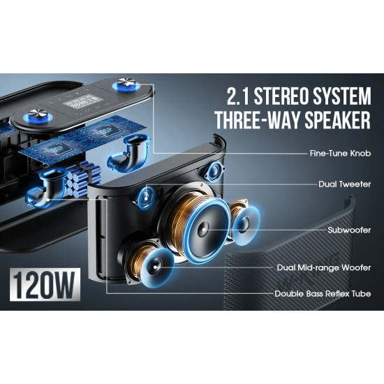 W-King Блутут парти колона Bluetooth Party Speaker - H10 - 120W, 2 x Wireless Microphones, Karaoke W-King Блутут парти колона Bluetooth Party Speaker - H10 - 120W, 2 x Wireless Microphones, Karaoke