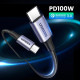 Ugreen кабел USB 2.0 Type-C M/M US316, 100W, 5A, 3m - 90120 Ugreen кабел USB 2.0 Type-C M/M US316, 100W, 5A, 3m - 90120