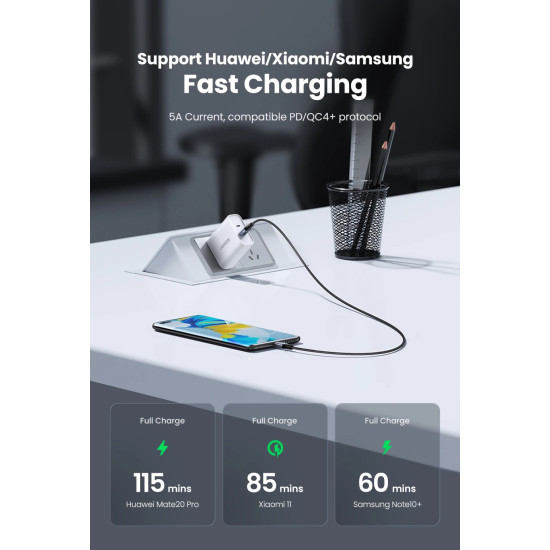 Ugreen кабел USB 2.0 Type-C M/M US535, 240W, 5A, 2m - 90440 Ugreen кабел USB 2.0 Type-C M/M US535, 240W, 5A, 2m - 90440