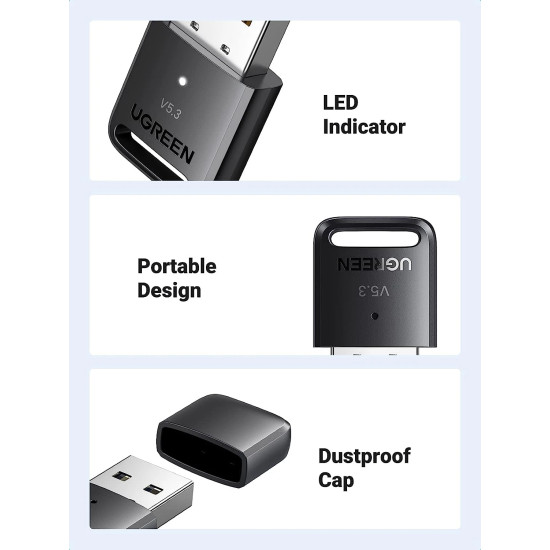 Ugreen блутут адаптер Bluetooth 5.3 CM591 USB adapter - 90225 Ugreen блутут адаптер Bluetooth 5.3 CM591 USB adapter - 90225