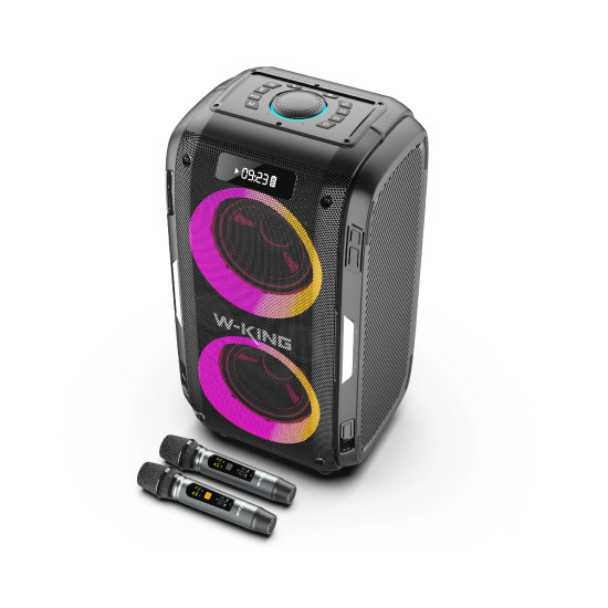 W-King Блутут парти колона Bluetooth Party Speaker - T9 PRO - 120W, 2 x Wireless Microphones, Karaoke W-King Блутут парти колона Bluetooth Party Speaker - T9 PRO - 120W, 2 x Wireless Microphones, Karaoke