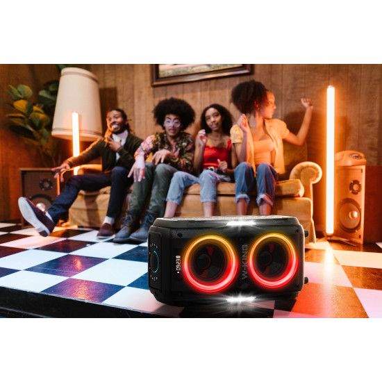 W-King Блутут парти колона Bluetooth Party Speaker - T9 PRO - 120W, 2 x Wireless Microphones, Karaoke W-King Блутут парти колона Bluetooth Party Speaker - T9 PRO - 120W, 2 x Wireless Microphones, Karaoke