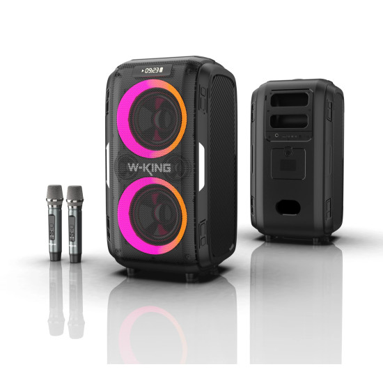 W-King Блутут парти колона Bluetooth Party Speaker - T9 PRO - 120W, 2 x Wireless Microphones, Karaoke W-King Блутут парти колона Bluetooth Party Speaker - T9 PRO - 120W, 2 x Wireless Microphones, Karaoke