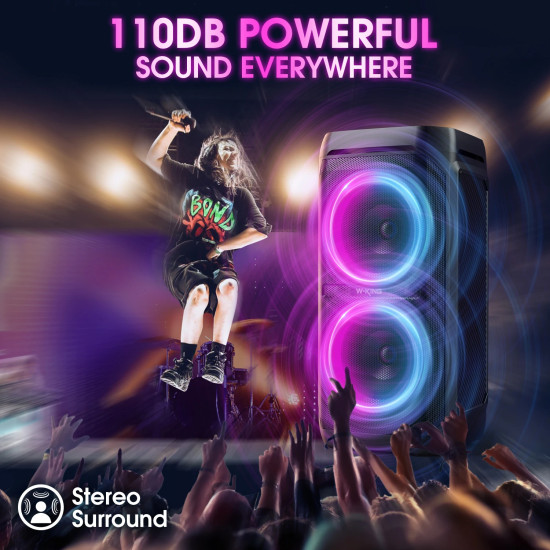 W-King Блутут парти колона Bluetooth Party Speaker - T11 Black - 100W, Guitar Input, Karaoke W-King Блутут парти колона Bluetooth Party Speaker - T11 Black - 100W, Guitar Input, Karaoke